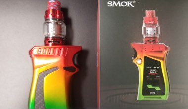 SMOK vaporizer mod with green, yellow and red exterior