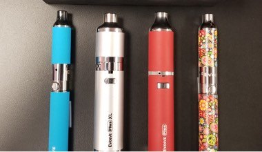 Evolve, Evolve Plus, Evolve Plus XL and Hive vaporizer pens in assorted colors